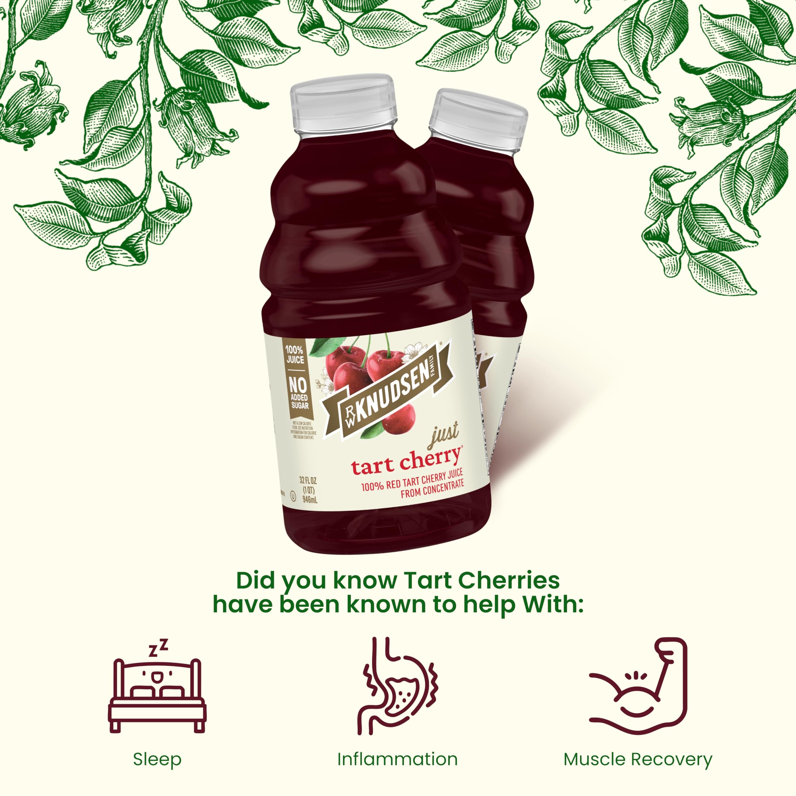 R.W. Knudsen Just Tart Cherry Juice, 32 fl oz (Pack of 1)