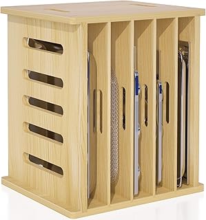 6 Tier Wooden Tray Dividers for Cabinets, Baking Cookie Sheet Organizer,...