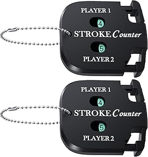 IRYNA Mini Sore Golf Shot Stroke Counter Clicker with Dial Resetting Tool for Golf Game Scorekeeper Portable Golf Stroke Shot Putt Tally Keeper Number with Keychain(2PCS)