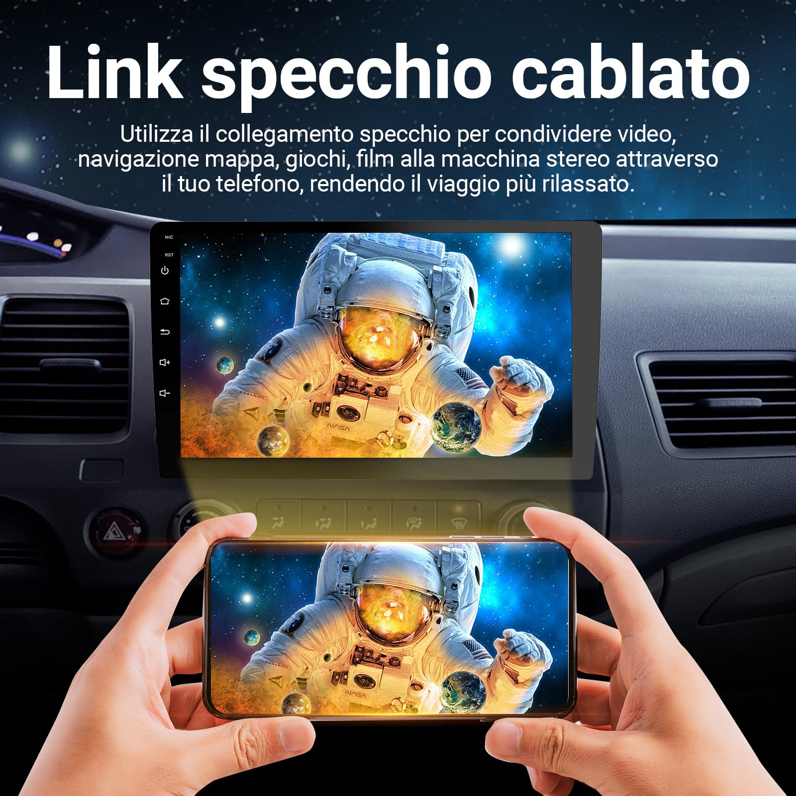 Haudio Autoradio da 9 Pollici, Autoradio 2 DIN con Apple Carplay Wireless & Android Auto, Telecamera Retromarcia HD, Navigazione GPS, Mirror Link, Radio SWC/AM/FM Adatta Maggior Delle Auto 2+64 GB