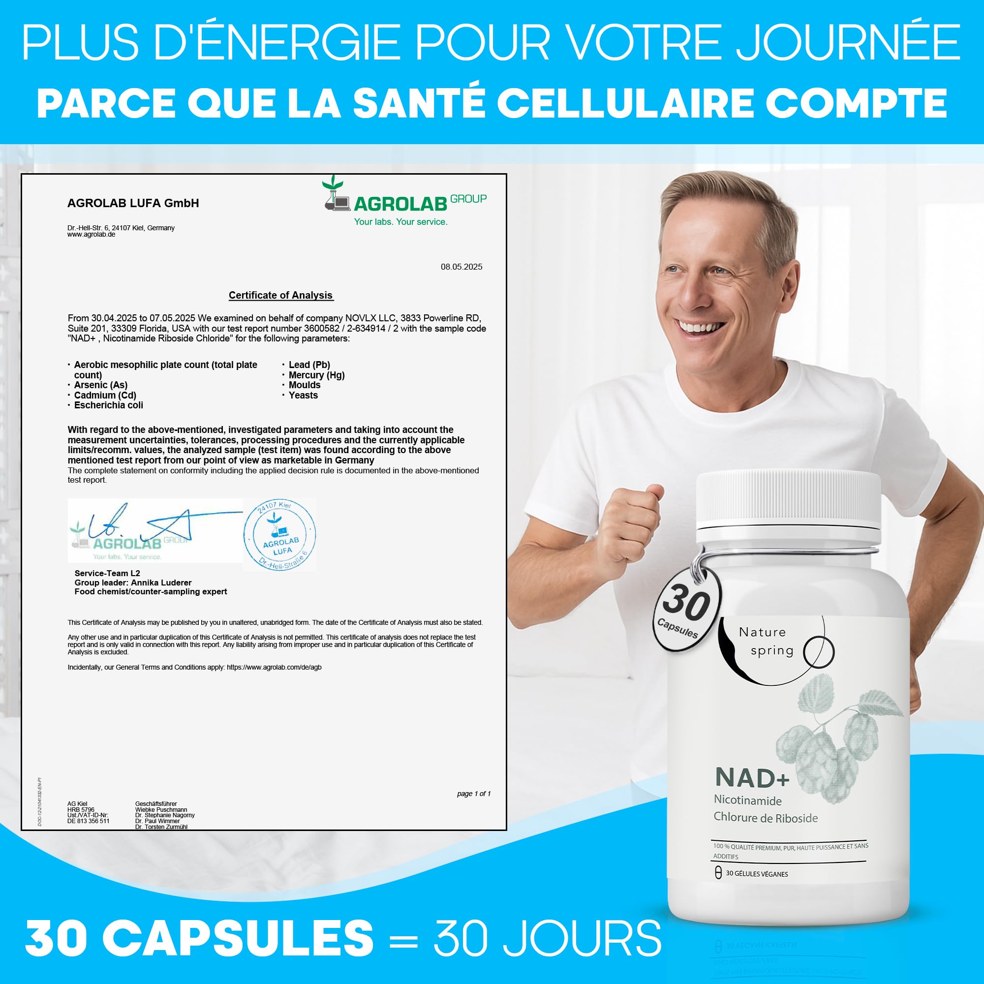Nicotinamide Riboside NAD+ Capsules 300 mg for firm and young skin - + 1 month treatment - for anti-aging, skin & energy - vegan