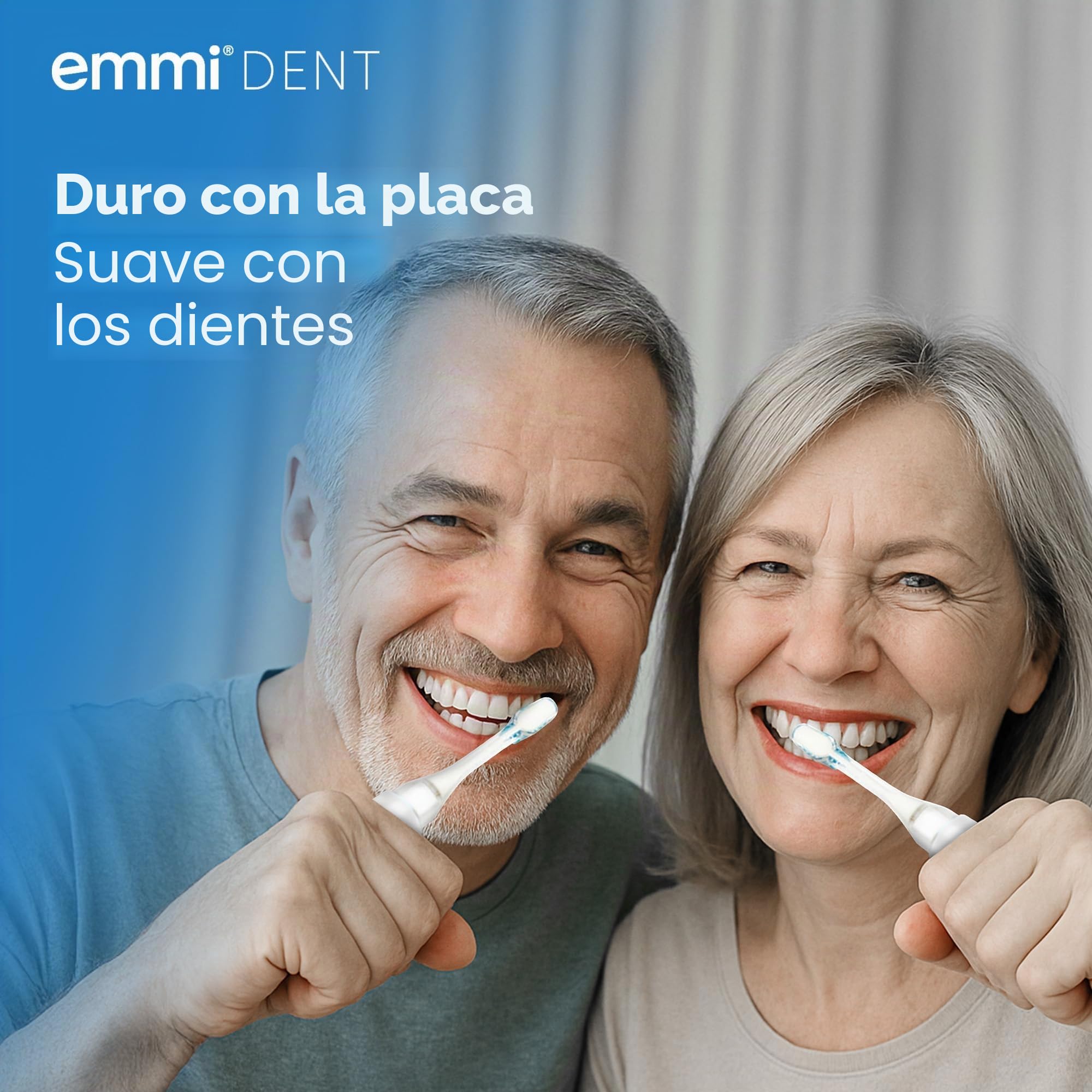 emmi®-dent Metallic Cepillo de Dientes Eléctrico Ultrasónico (Set Básico Blanco) I Ideal para Dientes y Encías Sensibles I Cepillado Óptimo sin Frotar I Hasta 12 Días de Batería