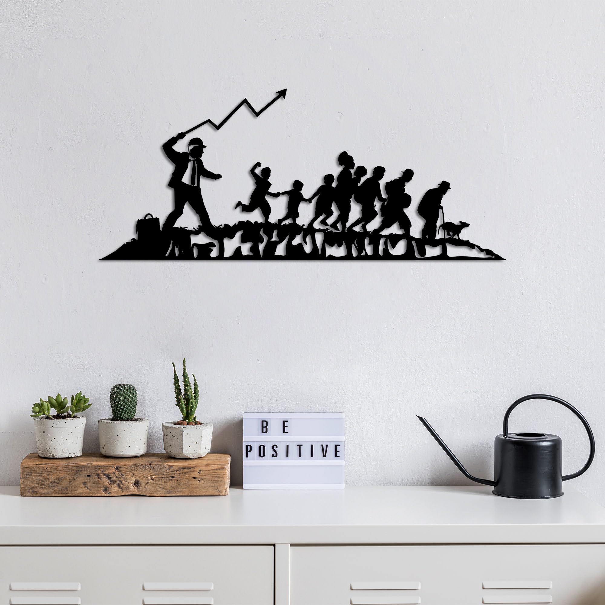 Stylish Black Decorative Metal Wall Accessory, 30 x 70 cm, 100% Metal, 1.5 mm Thick, Easy Wall Mounting, Perfect for Modern Home Decor