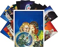 Vista 26 de PIXILUV Postales vintage 24 piezas SciFi Vintage Comic Book Art Magazine Covers