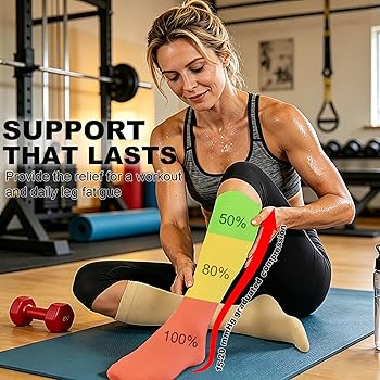 Amazon.com: CASMON 2 Pairs Zipper Compression Socks for Women