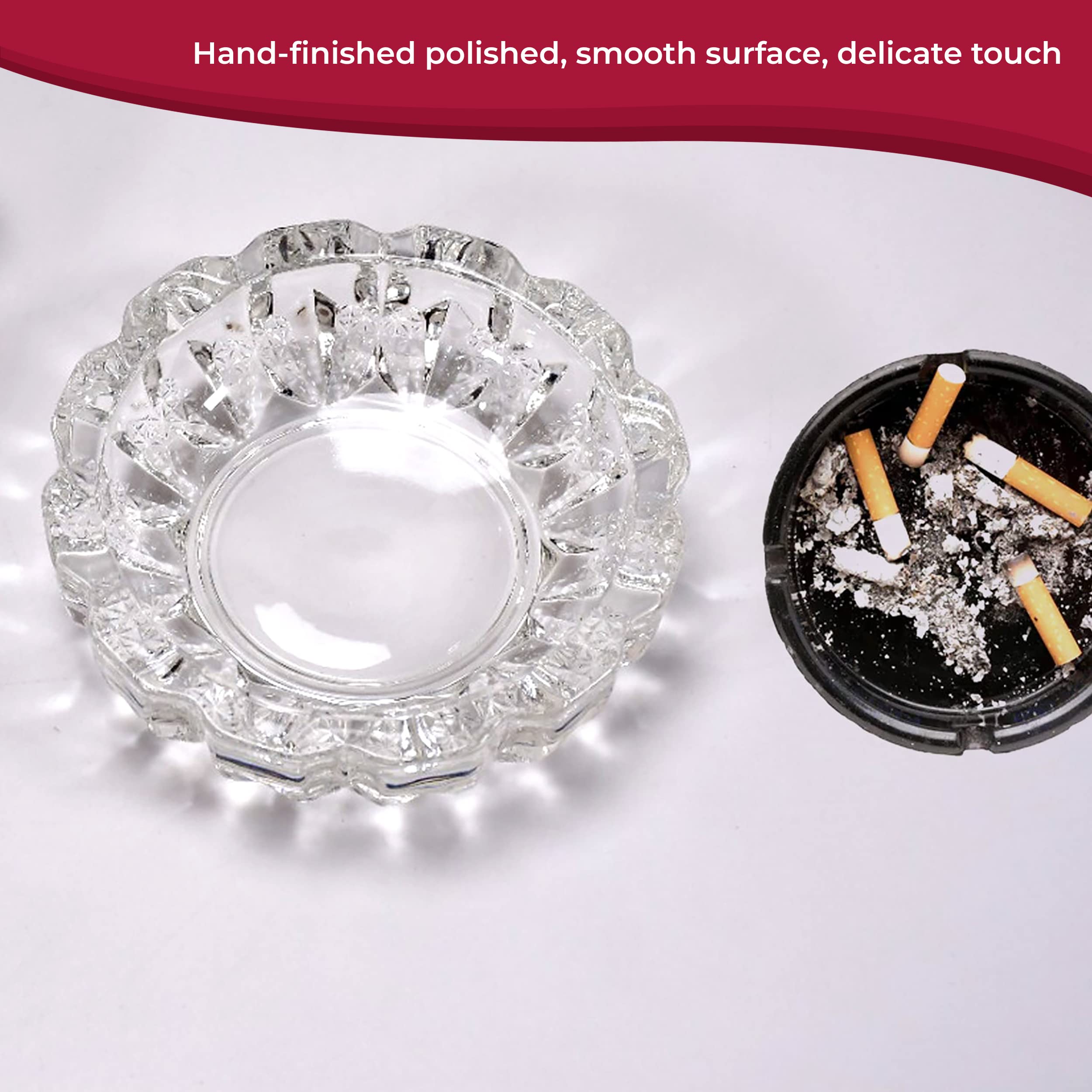 Elegant Glass Ashtrays - Modern & Stylish -3 Elegant Glass Ashtrays - Modern & Stylish -3