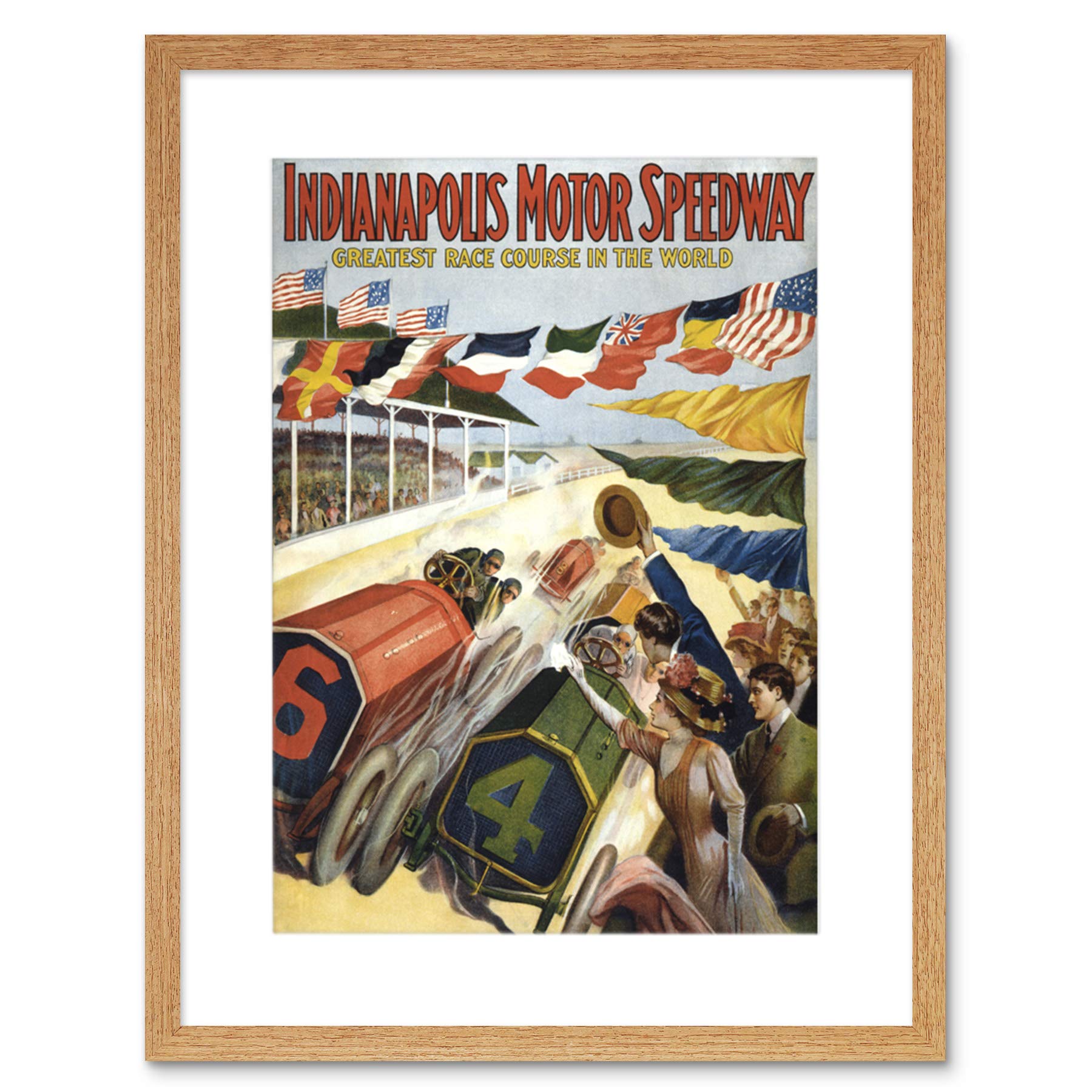 Wee Blue Coo Ad Race Sport Indianapolis Motor Speedway Framed Wall Art Print