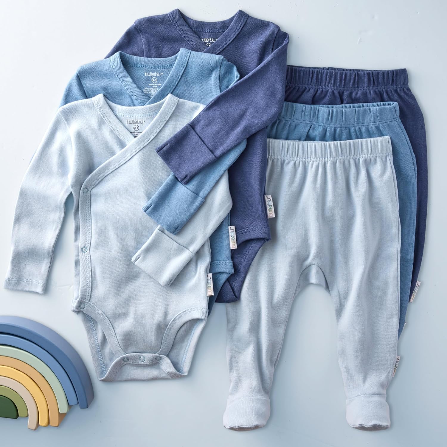 Unisex-Baby Fallon 3-Pack Footed Pants 100% Organic Cotton Bottoms for Baby Boys & Girls - Image 5