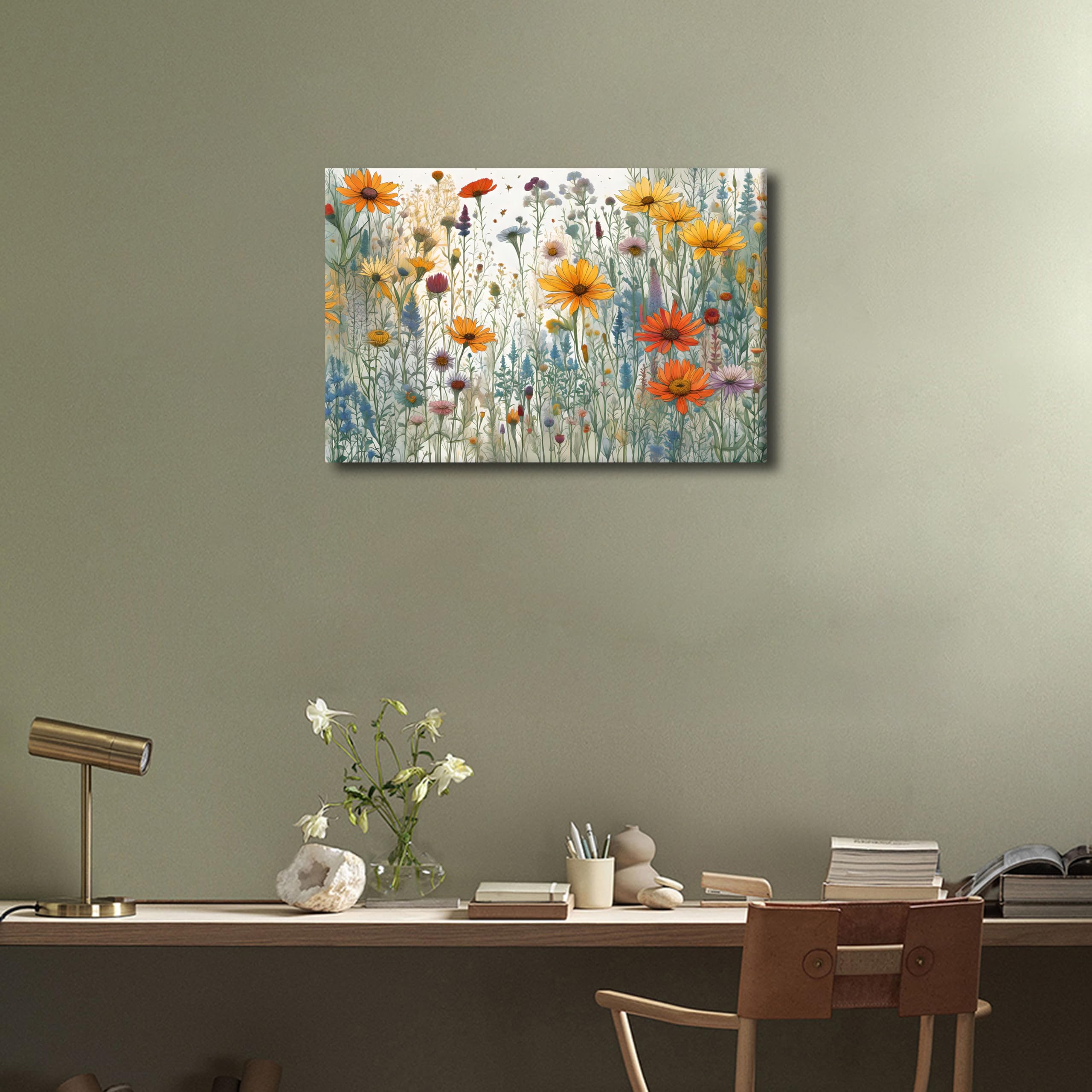 TISHIRON Canvas Wall Art for Living Room Plant Modern Home Decor Botanical HD Printed Posters Artwork for Bedroom Office Flowers Wall Art Painting Bathroom Pictures Ready to Hang - Image 3