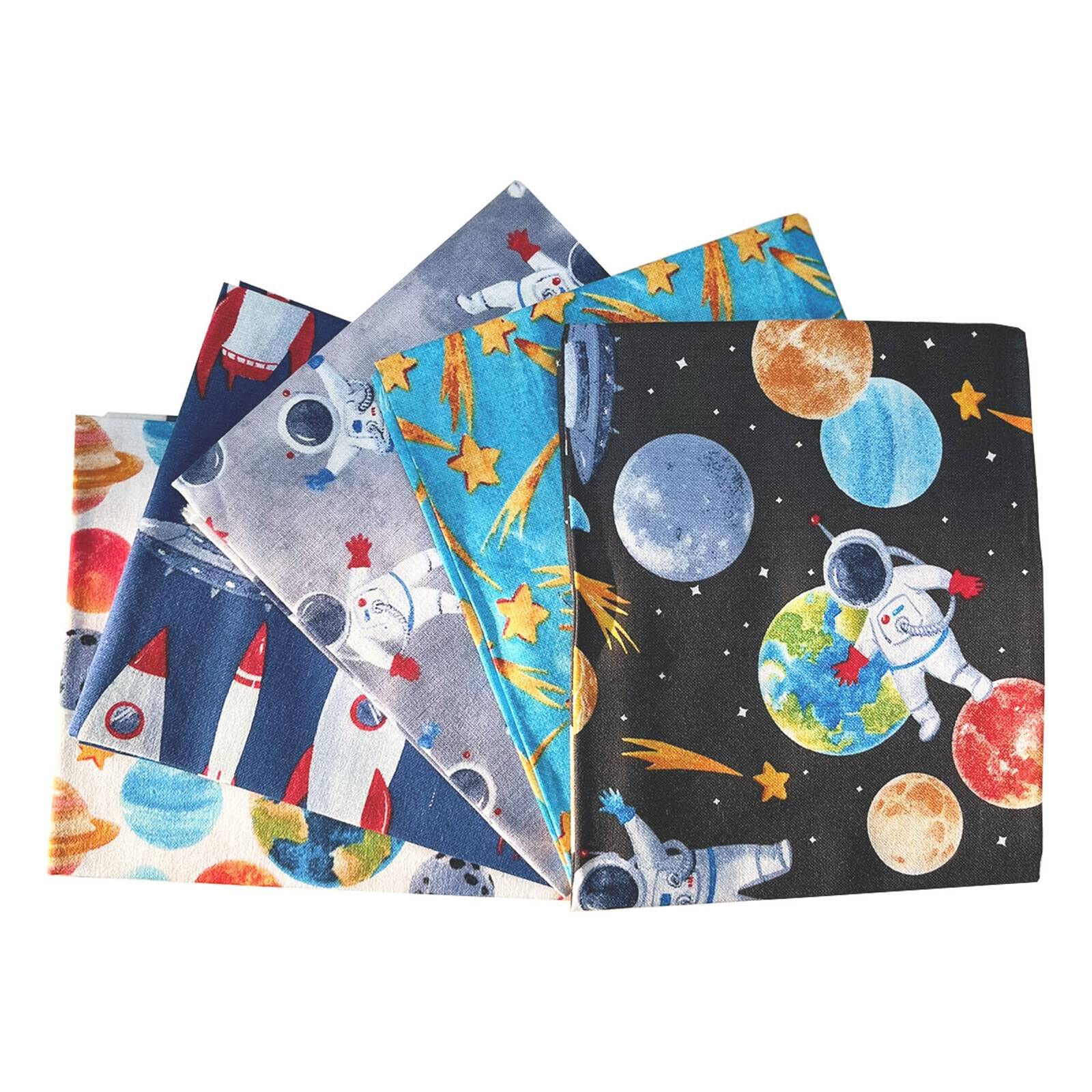 Fabric PaletteInto The Galaxy Fat Quarter Bundle Pack of 5 (18'' x 21'')100% Cotton Fabric (Ideal for Crafts, Quilting, Bunting, Patchwork, Sewing)