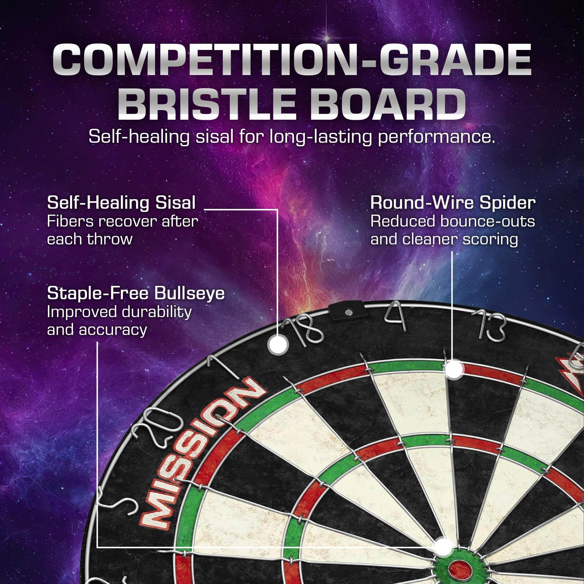 Mission Home Darts Centre - Completo di Bersaglio Apollo e 6 Freccette