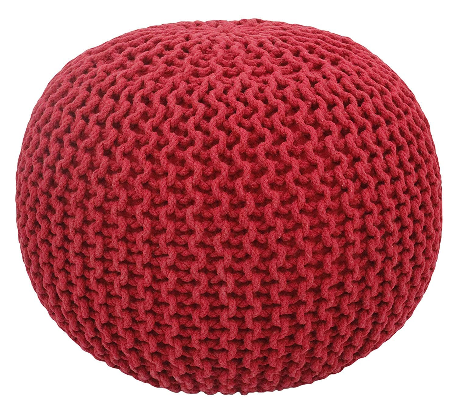 safunooza Fabric Pouf Puffy for Living Room Sitting Round Ottoman Bean Filled Stool for Foot Rest - Hand Knitted Cable Style Dori Pouf - 20 Dia X 14 High-picture-18