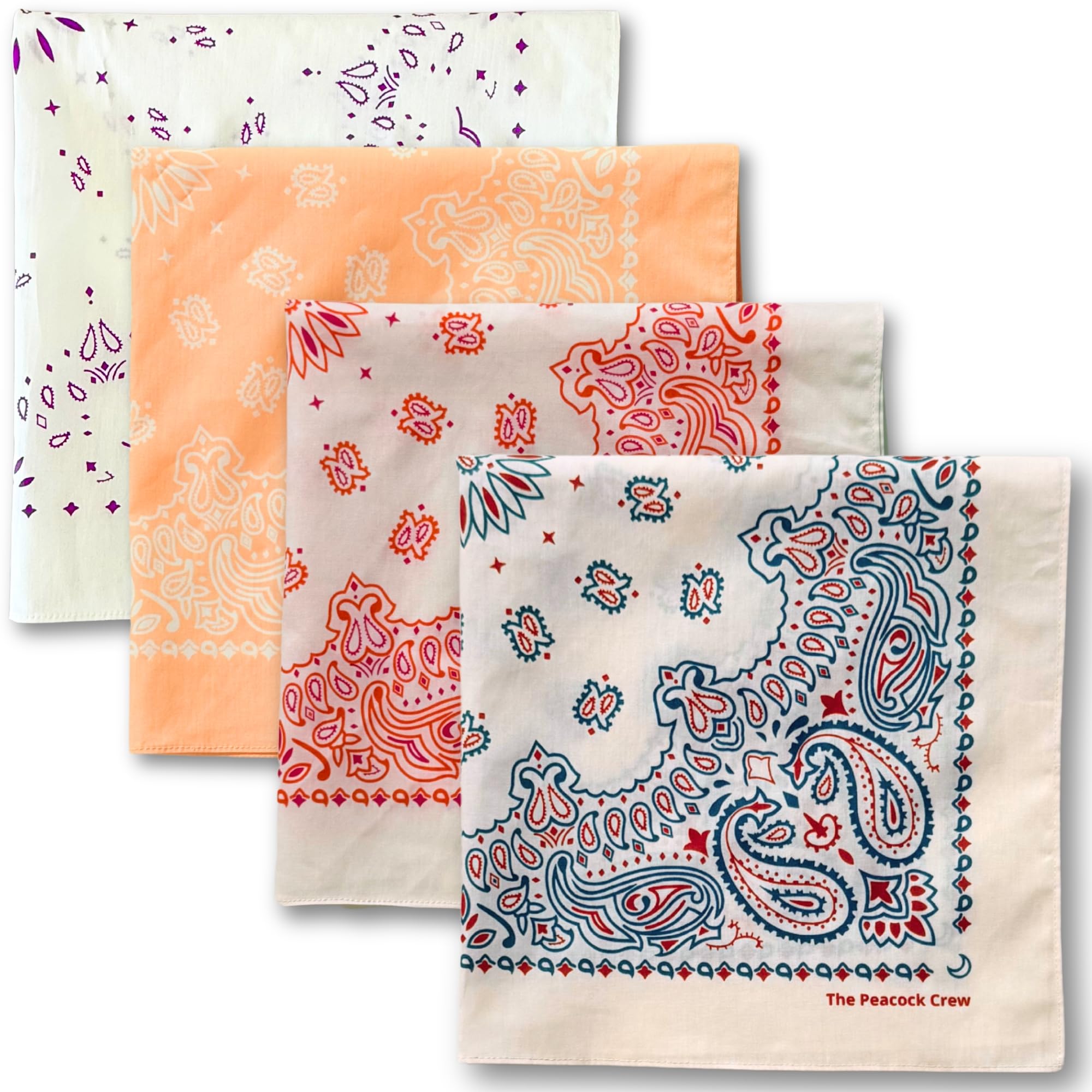 Premium Soft Cotton Designer Bandanas Pack for Men and Women 22 x 22 inches