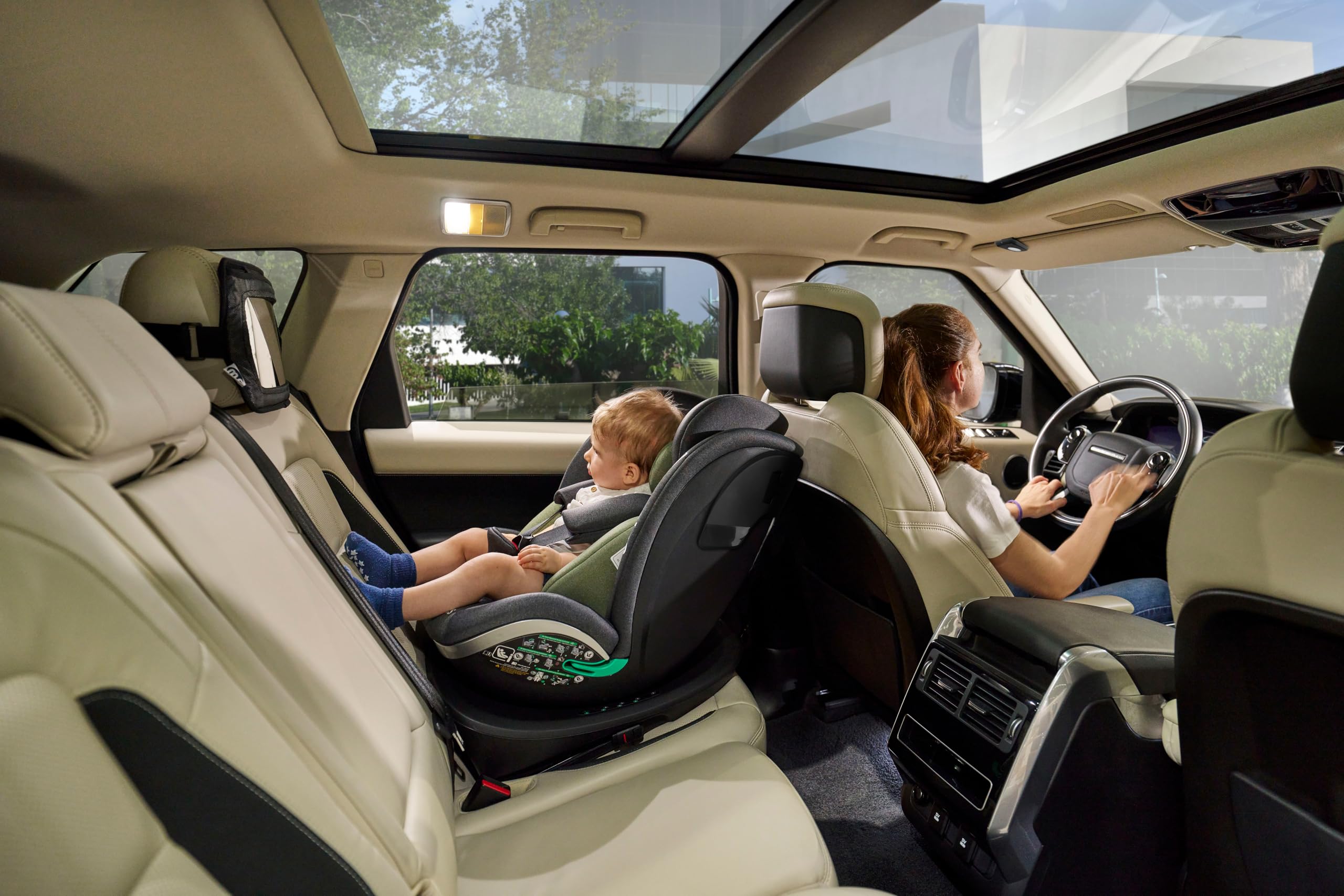 Ms - Espejo de coche para Bebé CON LUZ - Mando a distancia y rotación 360º con Caja Regalo - Instalación Universal