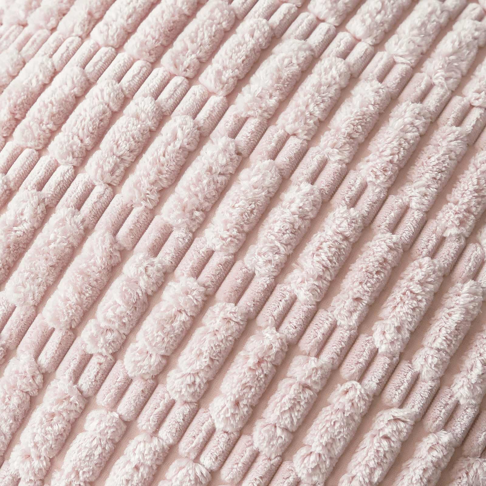 Sungeek Set of 4 Soft Corduroy Decorative Cushion Covers 40x60cm Lumbar Striped Throw Pillow Covers 16x24 Inch for Sofa Couch Living Room Patio Farmhouse Boho Home Decor Pillowcases (Pink) - Image 2