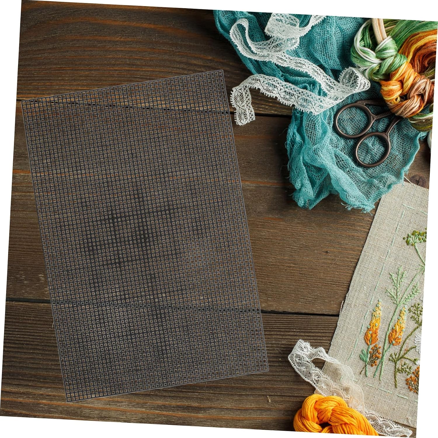 5Pcs Cross Stitch Plastic Canvas Sheets Durable Mesh Fabric for Needlework Embroidery and DIY Projects Lines for Accurate Stitching