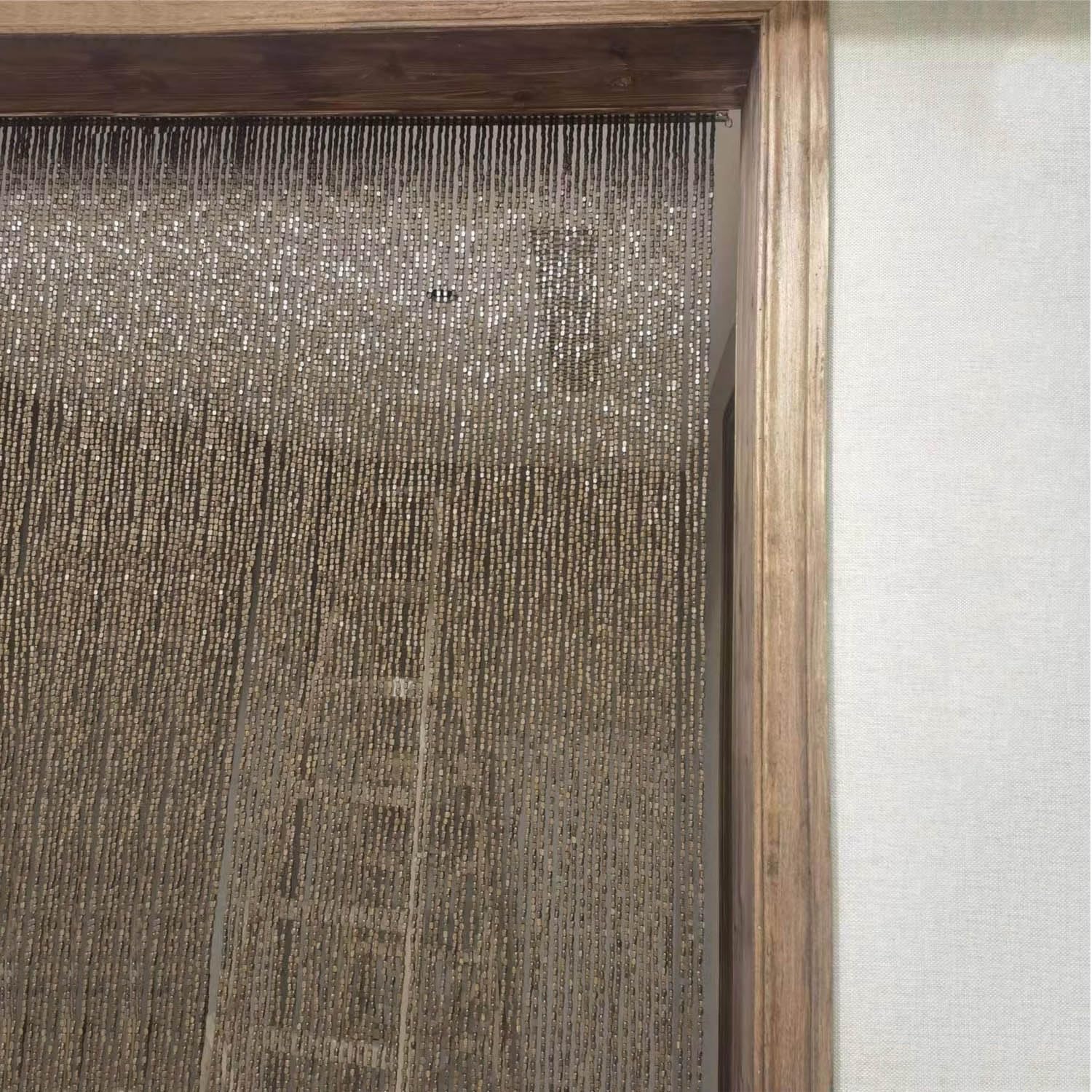 Rideau de Porte en Perles de Bambou pour Entrée,Rideaux de Porte pour Extérieur Intérieur Deco,Convient comme Moustiquaire pour Chambres,Salon,Balcons,Restaurant (121 brins 120cm x 90cm)