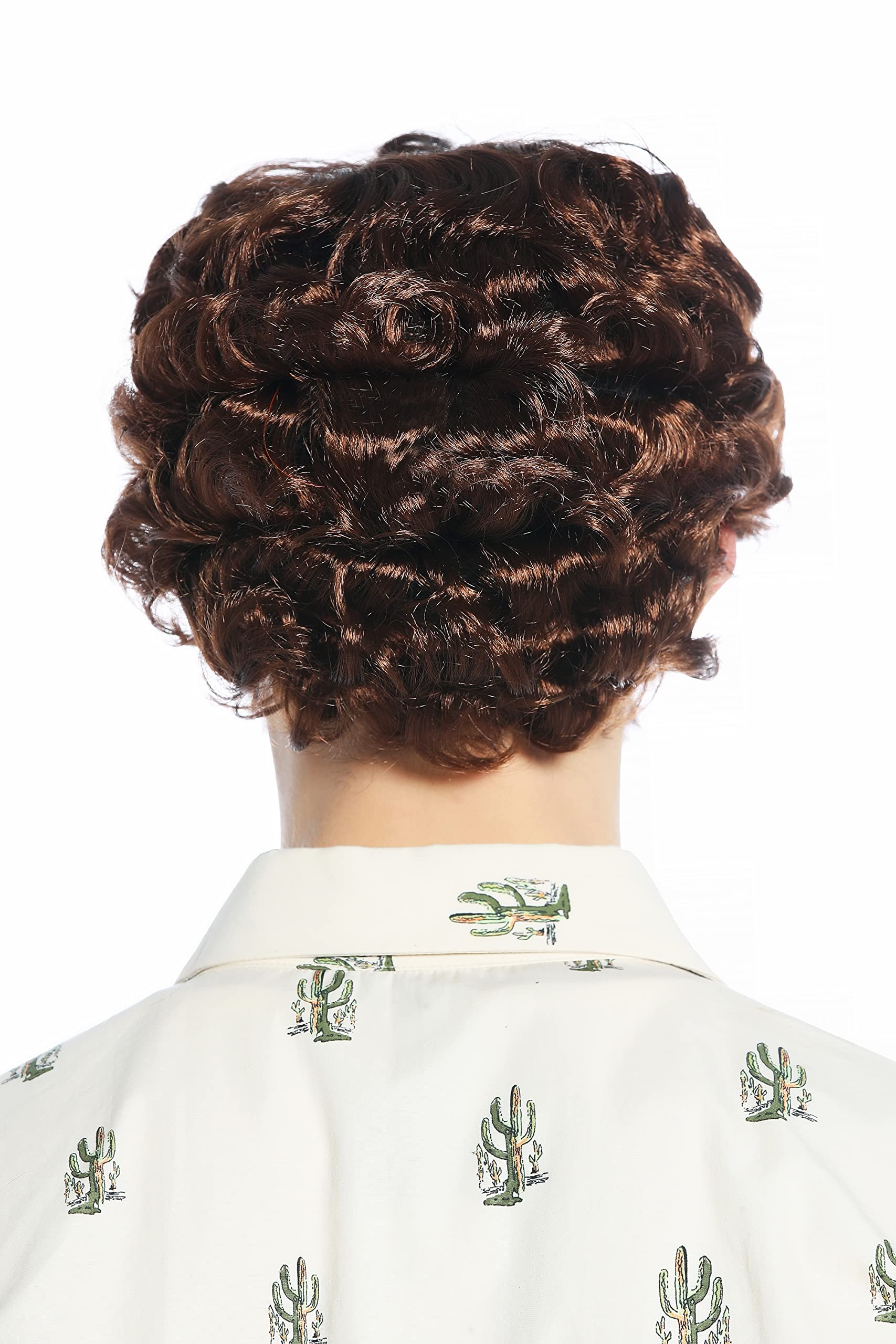 WIG ME UP - SARL084-P103 Perruque Carnaval Halloween Hommes Court Cool ondulé Toupet favoris Rockabilly années 50 60 Noir