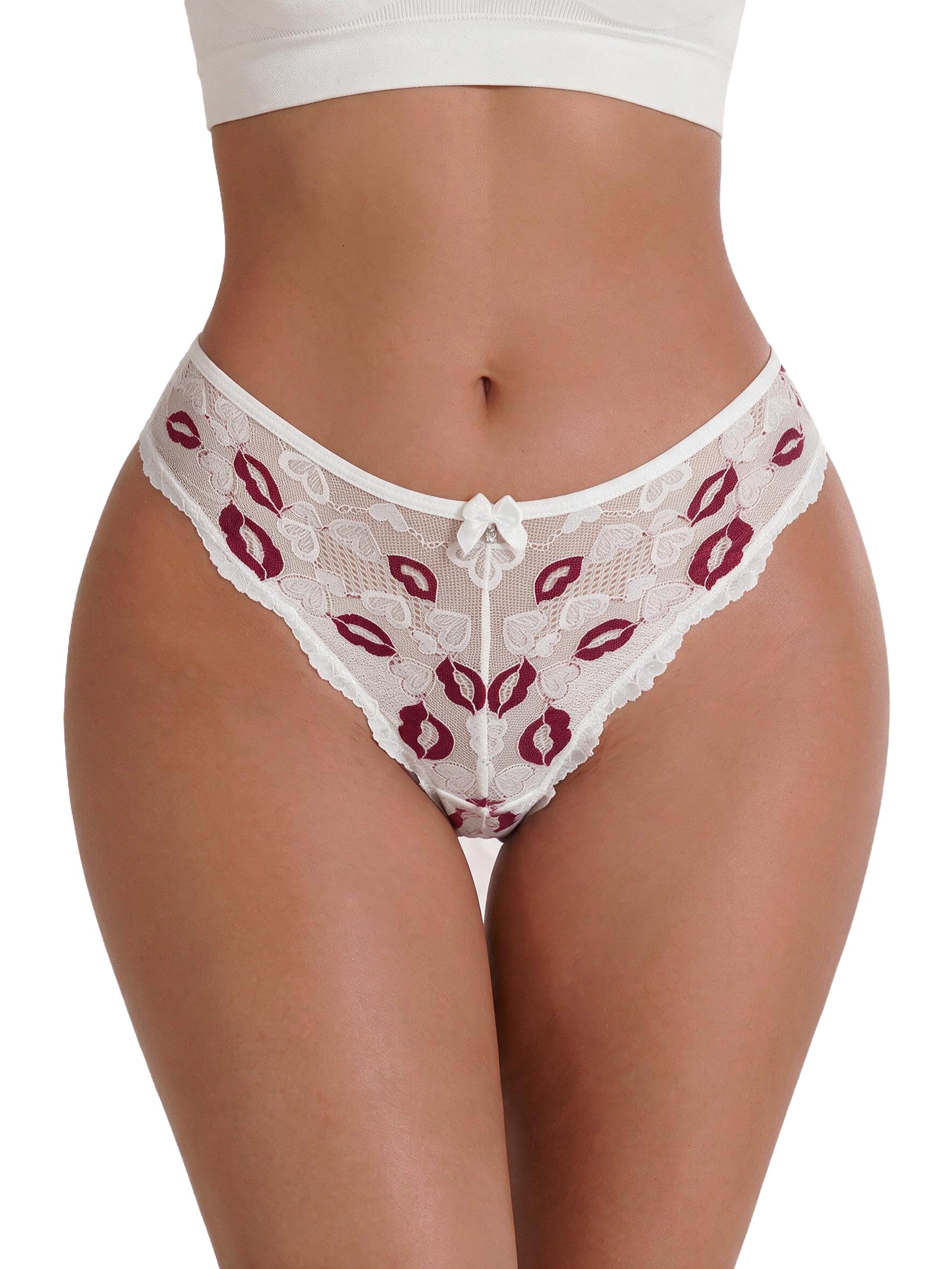 Avidlove Womens Underwear Lace Thongs Cheeky Panties with Criss Cross Back