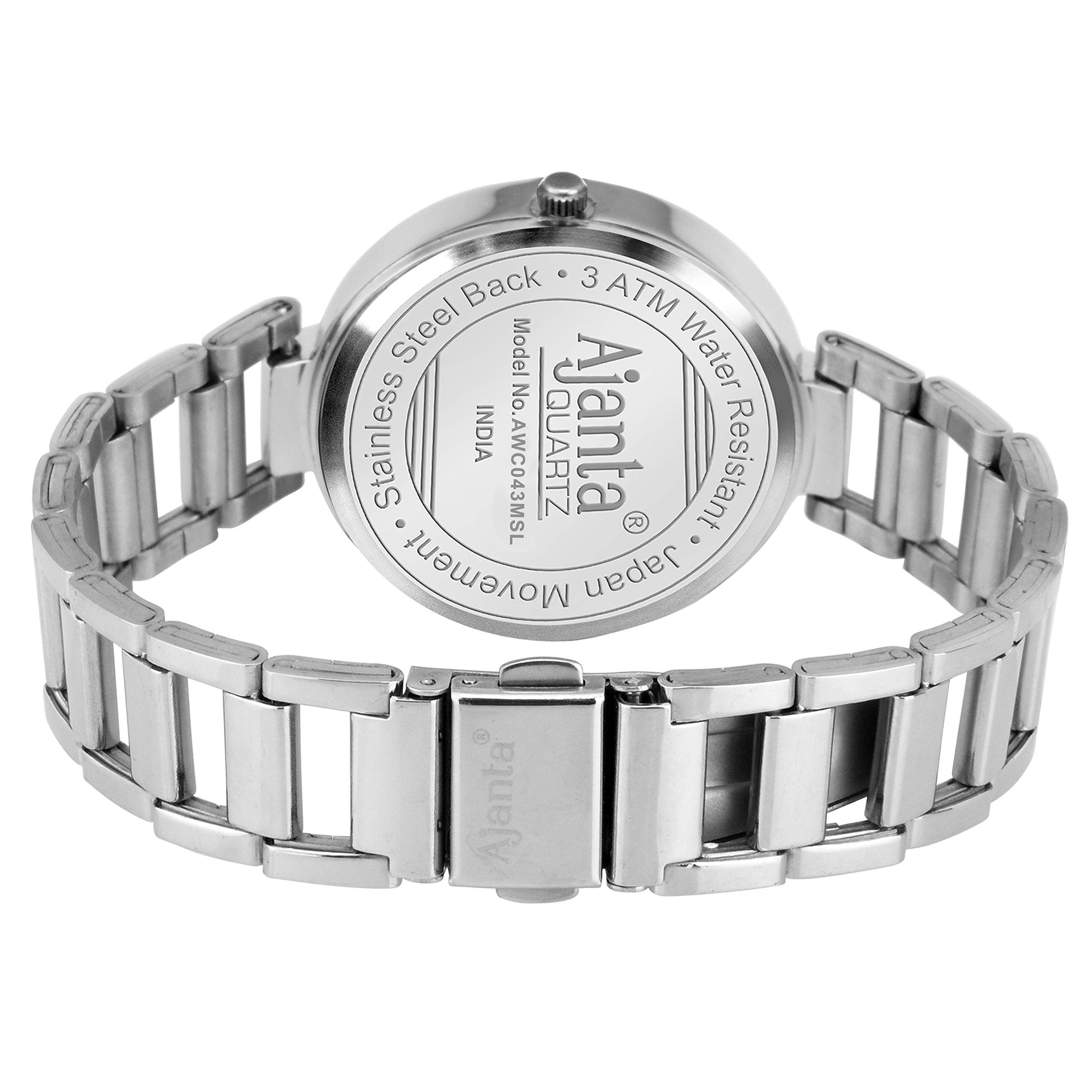 Ajanta Quartz Orologio analogico da donna casual, AWC043MSL, argento, Orologi al quarzo