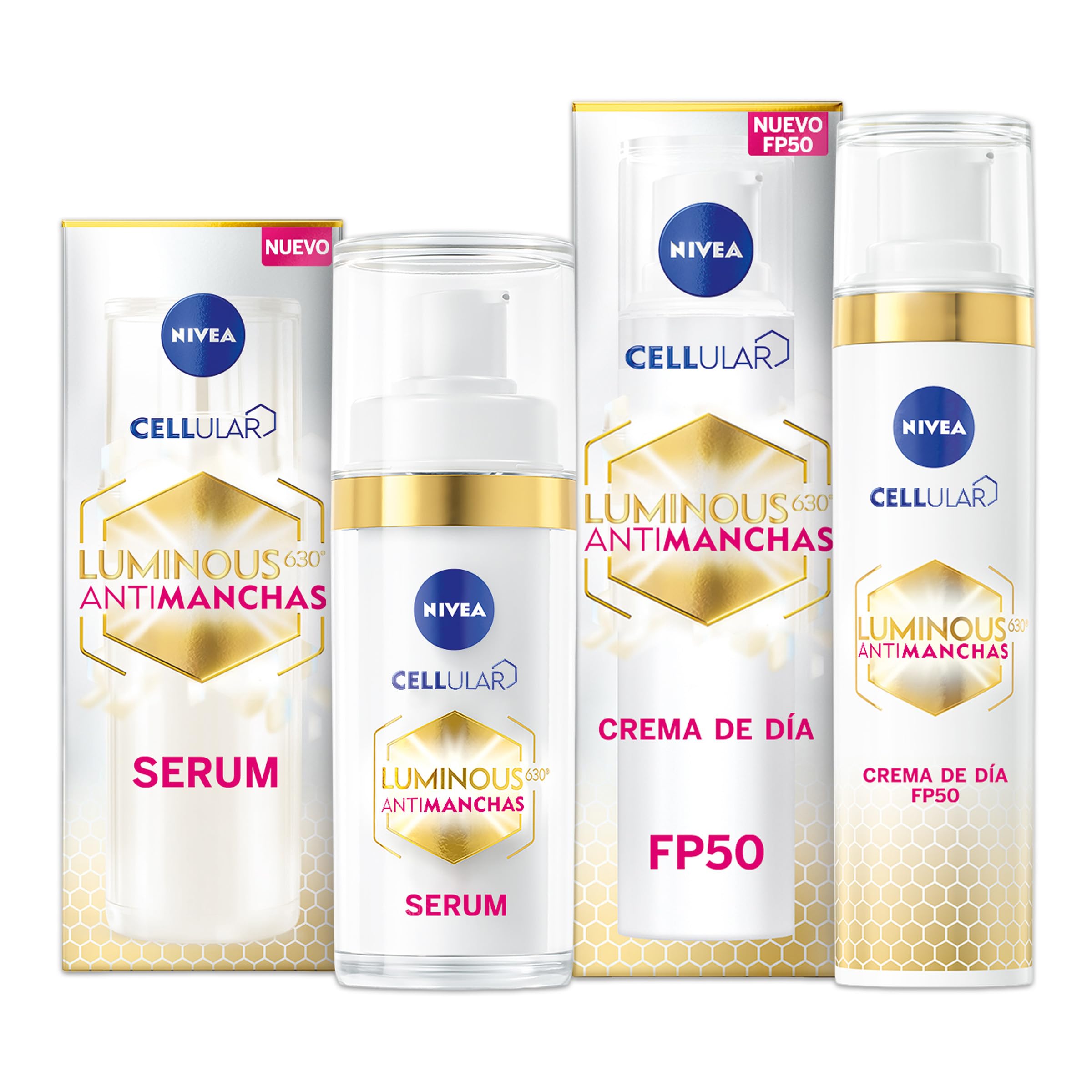 NIVEA Cellular LUMINOUS 630 Antimanchas Crema de Día FP50 + Antimanchas Sérum Tratamiento Avanzado