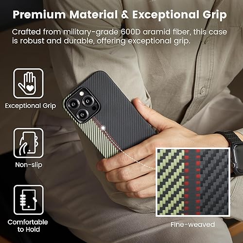 Miniatura 2 de pitaka Funda para iPhone 15 Pro Max compatible con MagSafe, funda delgada y ligera para iPhone 15 Pro Max de 6.7 pulgadas con una sensación táctil