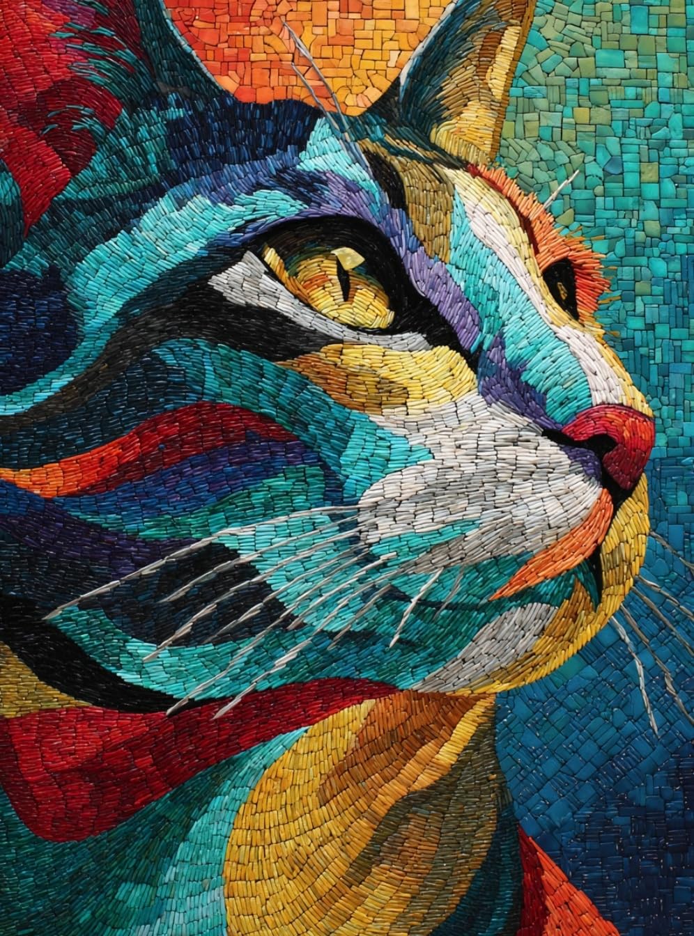 WANGWANGMIAO Paint by Number for Adults,Color cat Adult Painting by Numbers Canvas Kits, DIY Acrylic Oil Paints for Home Wall Decor Gift 16x20inch，with Frame