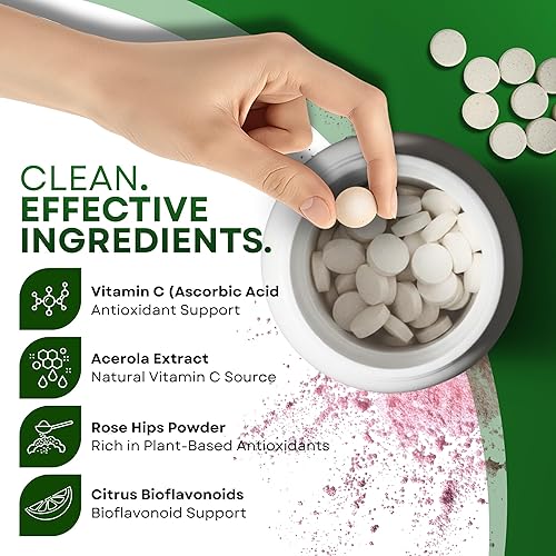 Miniatura 4 de Landau Caramelo masticable de vitamina C de 500 mg para niños y adultos - Suplemento de vitamina C fácil de tomar con acerola - Kosher y fabricado