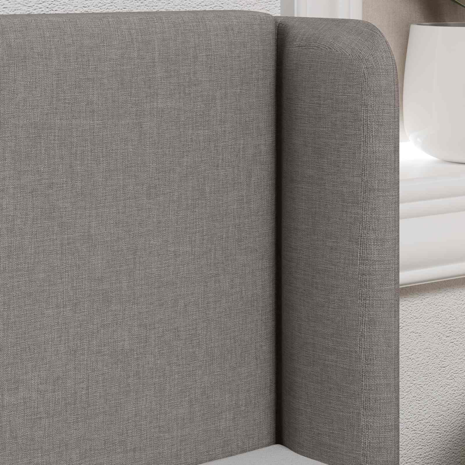 Cabecero de oreja de tela pardo 40,5 x 40,5 x 4 cm, accesorio de cama moderno con marco de madera para dormitorio, habitación infantil y cama de invitados, montaje práctico y cómodo acolchado