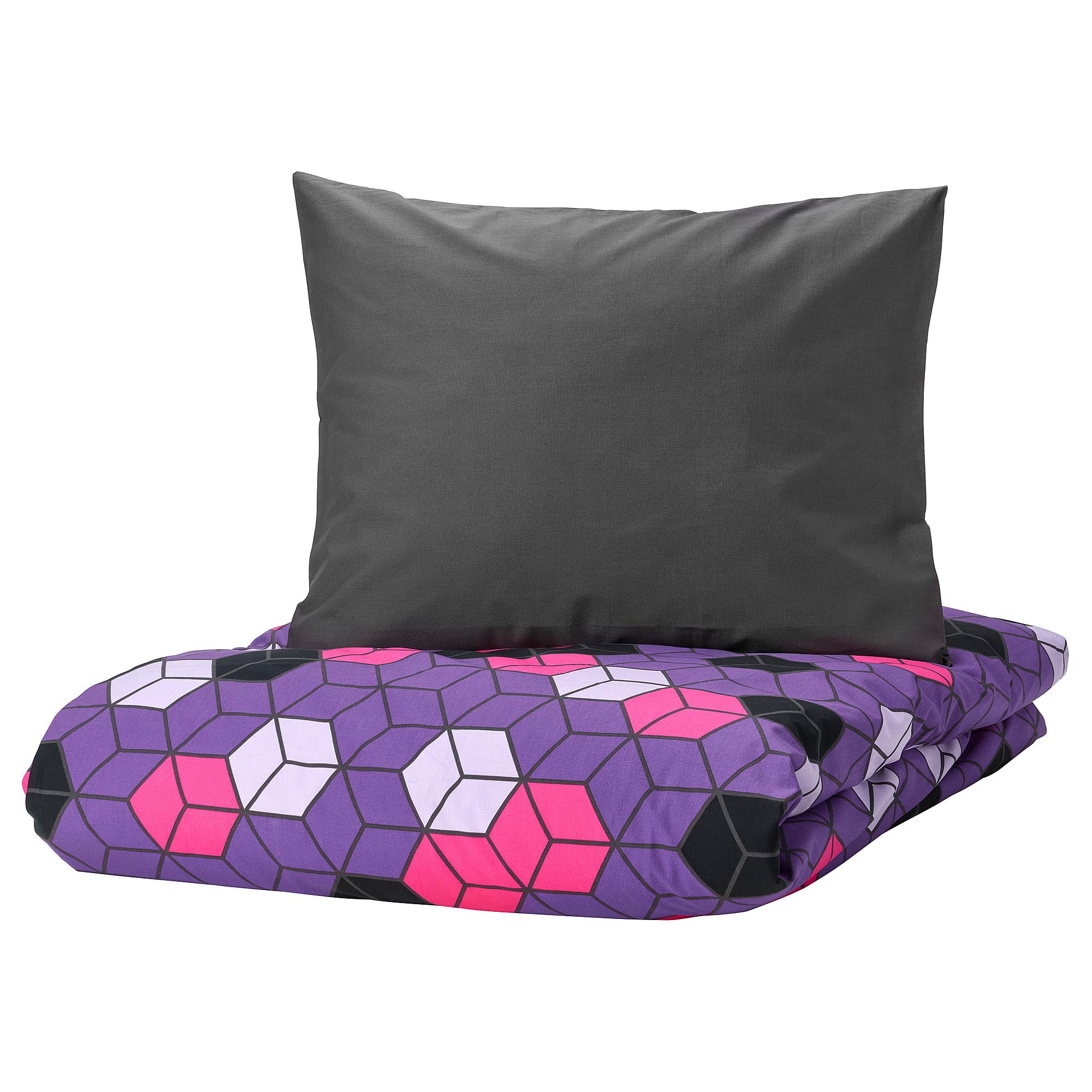 Parure de couette 150x200 BLÅSKATA violet et noir pour transformer l'ambiance de votre chambre