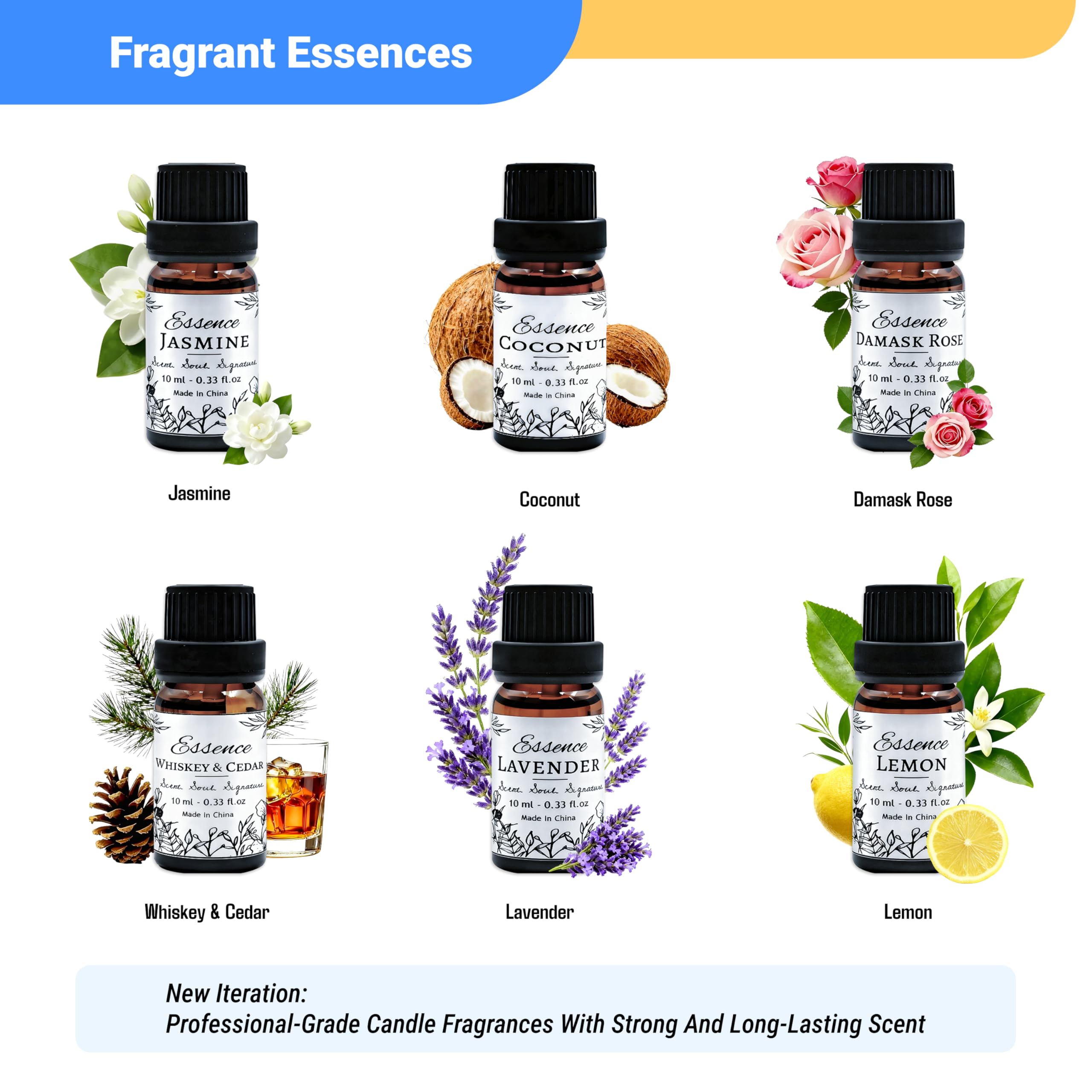 Geoynas Kit per la creazione di candele per adulti e principianti: forniture per la produzione di candele in cera di soia, 1,8 kg di cera di soia, 6 unità di profumi di lunga durata, 30 stoppini per