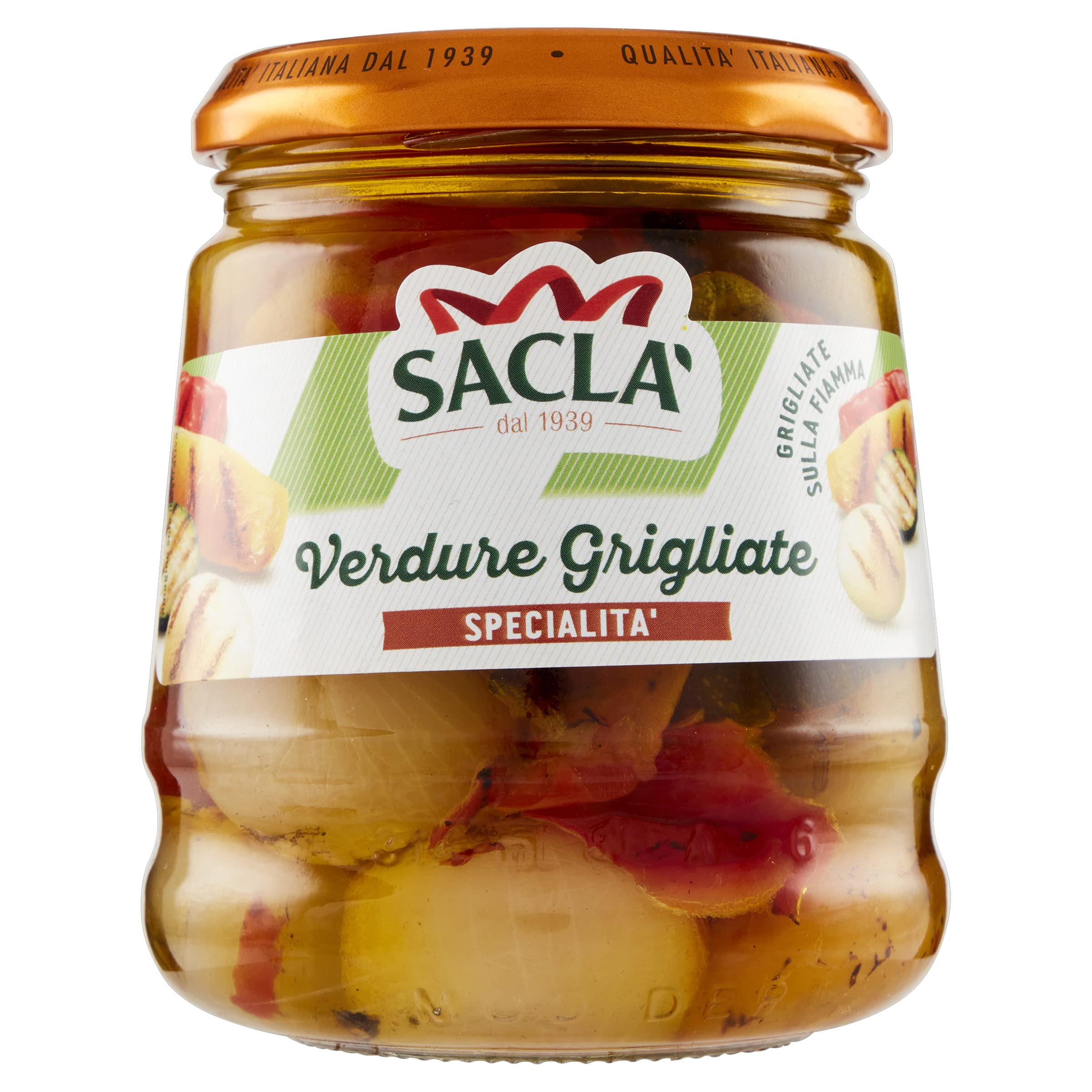 Saclà, Sottoli Grigliati, Verdure Grigliate, Ideali per Antipasti, Contorni e per le Tue Preparazioni, Vaso Vetro, 285g, Confezione da 12 Pezzi