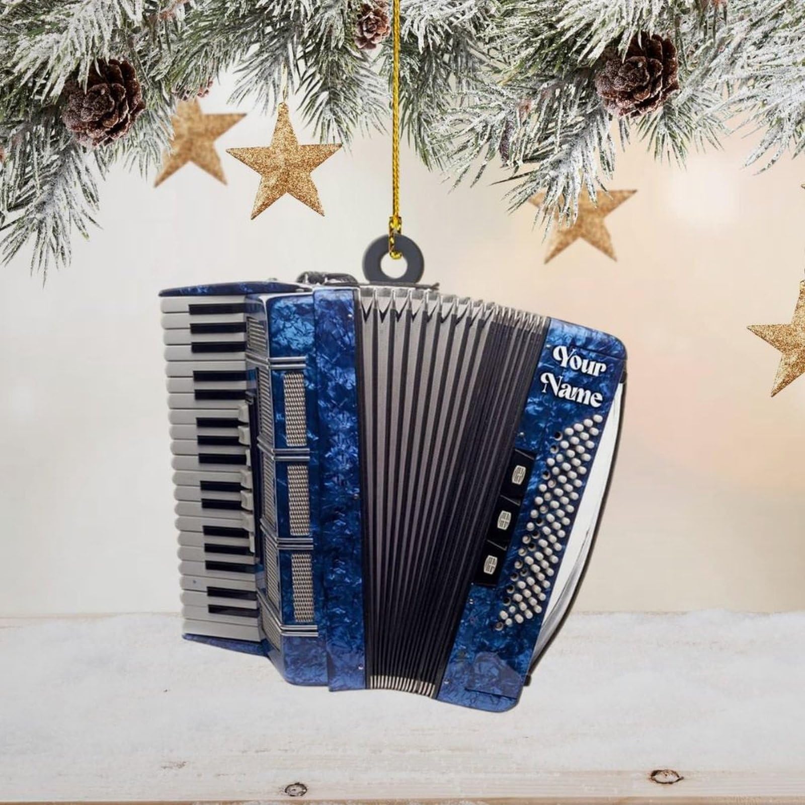 Luckluccy Style Personalized Accordion Christmas Ornament For Tree,Musical Instrument Décor,Music Teacher Gifts,Orchestra Christmas Tree Decoration