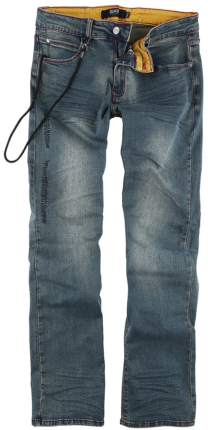 Black Premium by EMP Herren Blaue Jeans mit Stonewashed-Look, Destroyed-Effekten und praktischen 5-Pocket-Taschen