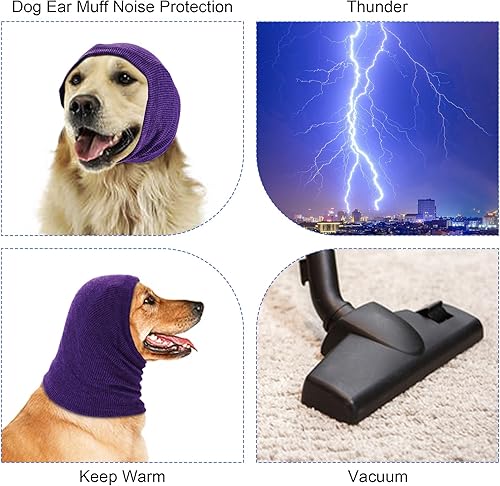 Miniatura 4 de 1 pieza de orejas silenciosas para perros, sudadera con capucha para orejas de perro, diadema de protección contra ruido, cálida bufanda de invierno