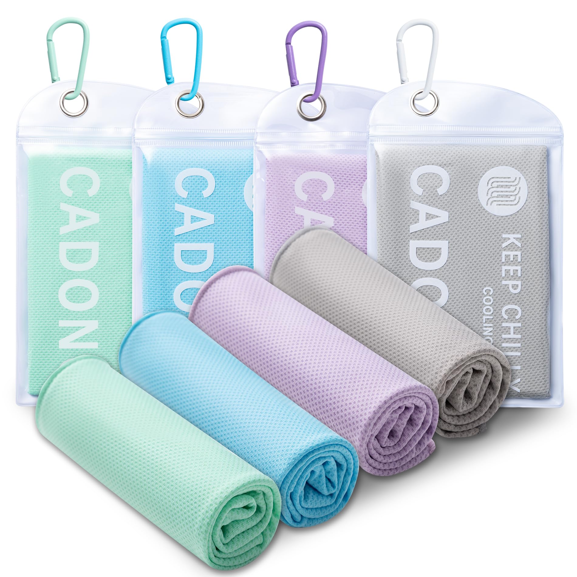 4 Pack Cooling Towel (40"x12"), Soft Breathable Chilly Towel, Ice Towel