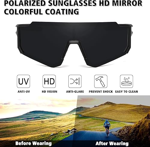 Miniatura 210 de STORYCOAST Lentes de sol deportivos polarizados para hombres y mujeres, para conducir, pesca, ciclismo, bicicleta de montaña, protección UV400