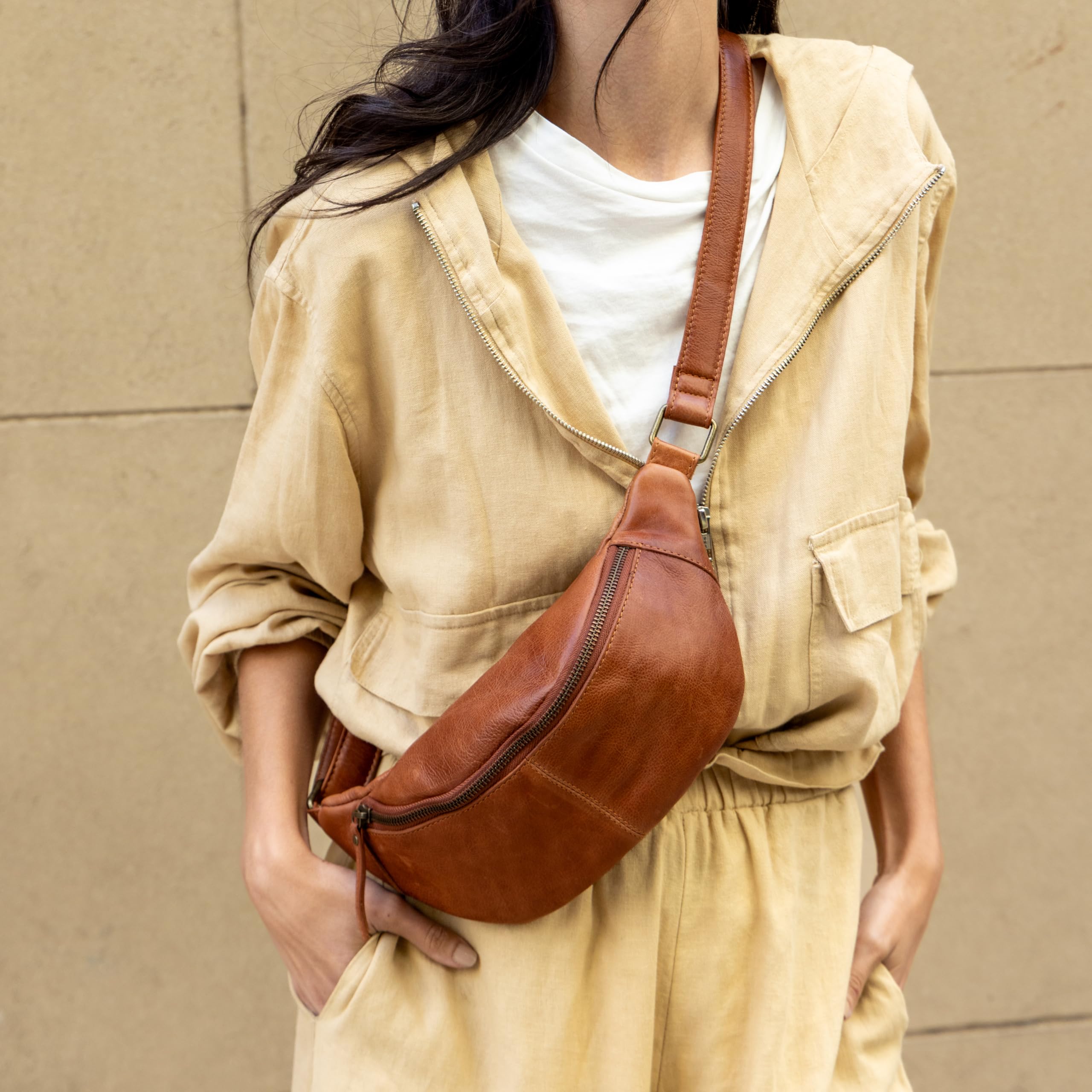Gusti Leder Marsupio Cillian – Marsupio Vintage In Pelle Da Donna E Da Uomo, Versatile Borsa A Tracolla In Pelle Di Vacchetta Per L'Uso Quotidiano, I Viaggi E I Festival