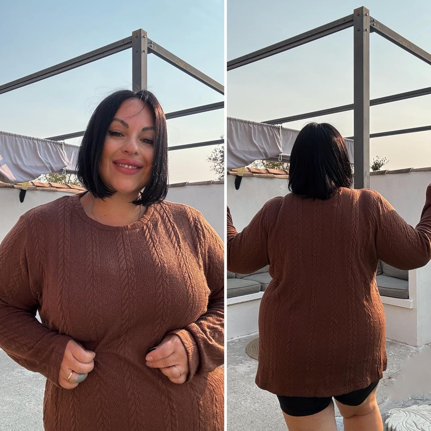 RITERA Plus Size Womens Tops Cable Knit Sweaters Casual Long Sleeve Lightweight Pullover Sweater Tops XL-5XL - Image 5