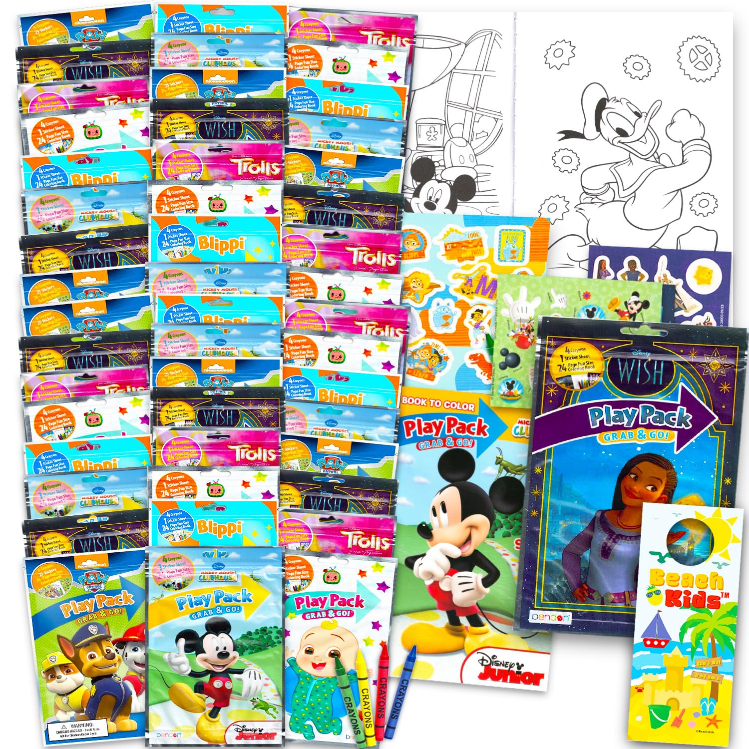 Confezione da 48 libri da colorare per bambini con utensili da colorare, set di bomboniere per bambini, supereroi, principesse, personaggi dei cartoni animati, libri di attività per ragazzi e ragazze