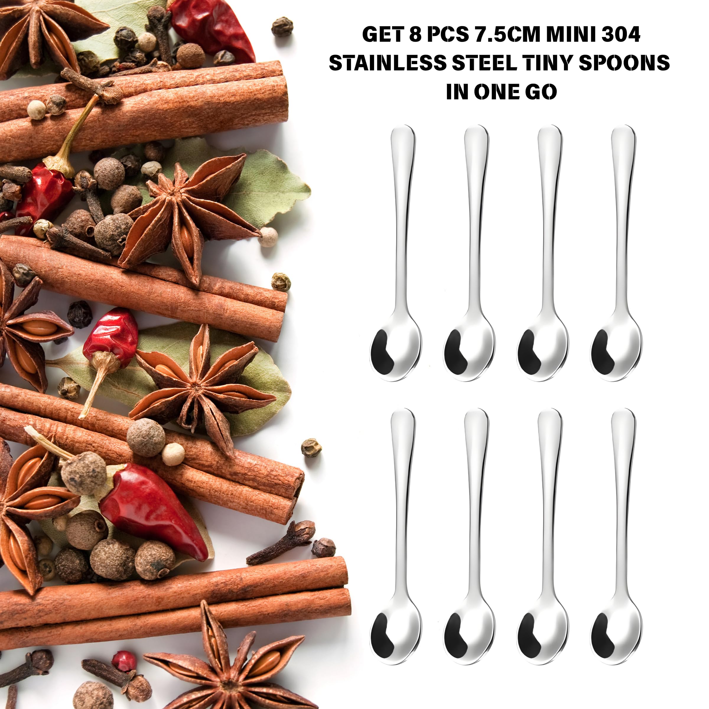 Masala - Cucchiai In Acciaio Inox, Per Piccoli Contenitori, Mini
