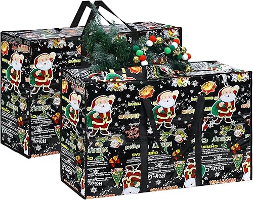 2 bolsas de almacenamiento extra grandes para árbol de Navidad de 27 x 20 pulgadas, bolsas de almacenamiento de árbol de Navidad de gran tamaño,