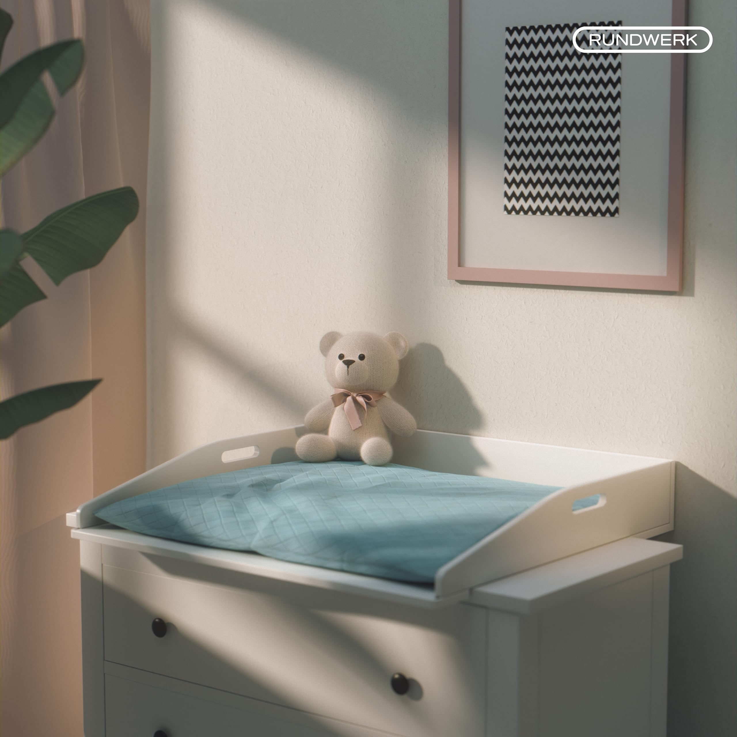 Wickelaufsatz 80cm breit für IKEA Hemnes und Malm Kommoden - Kommodentiefe von 48-50,5cm - [80x75x13,5cm] - weiß - Sicher & Belastbar - Wickelbrett - Wickelkommodenaufsatz - Holz