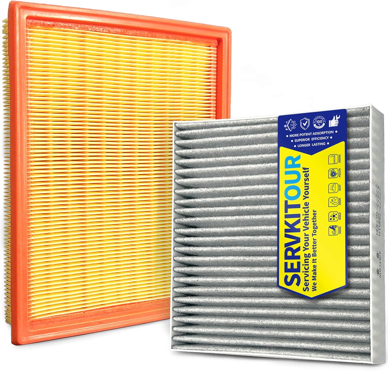 SERVKITOUR Cabin and Engine Air Filter Set for Infiniti QX60 and Nissan Pathfinder