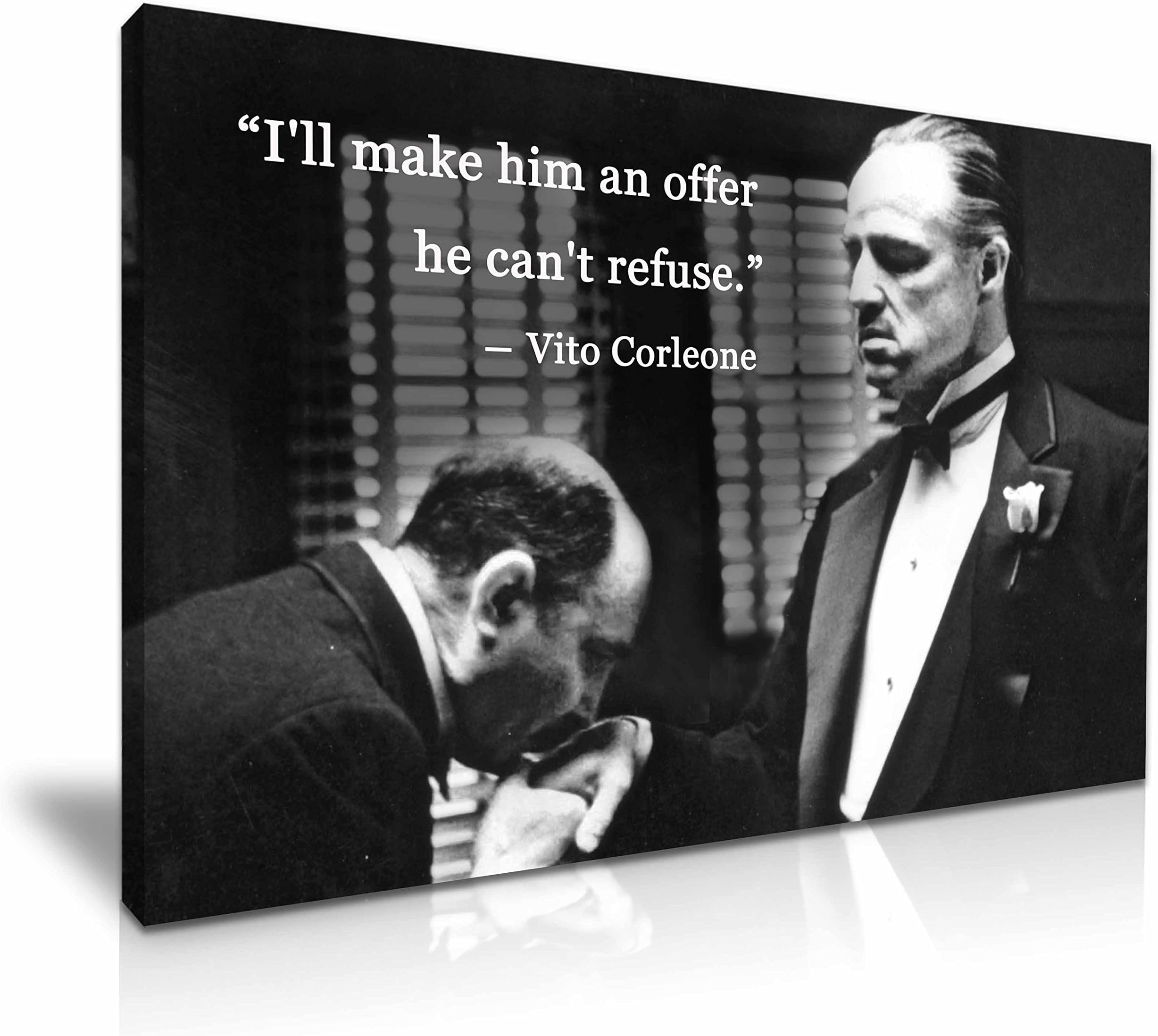 Godfather Movie Don Vito Corleone Quote Stretched Canvas Print 76 cm x 50 cm