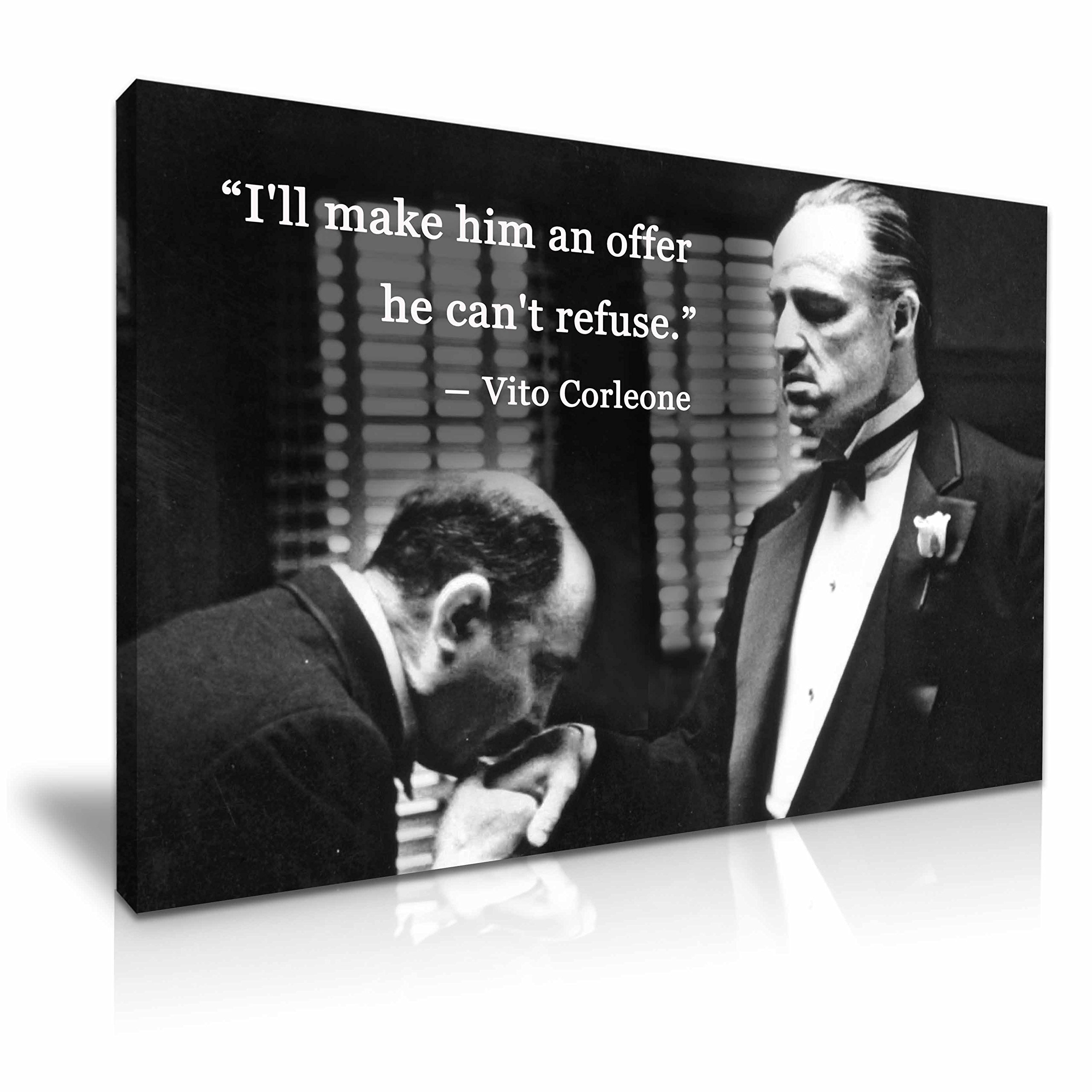 Godfather Movie Don Vito Corleone Quote Stretched Canvas Print 76 cm x 50 cm