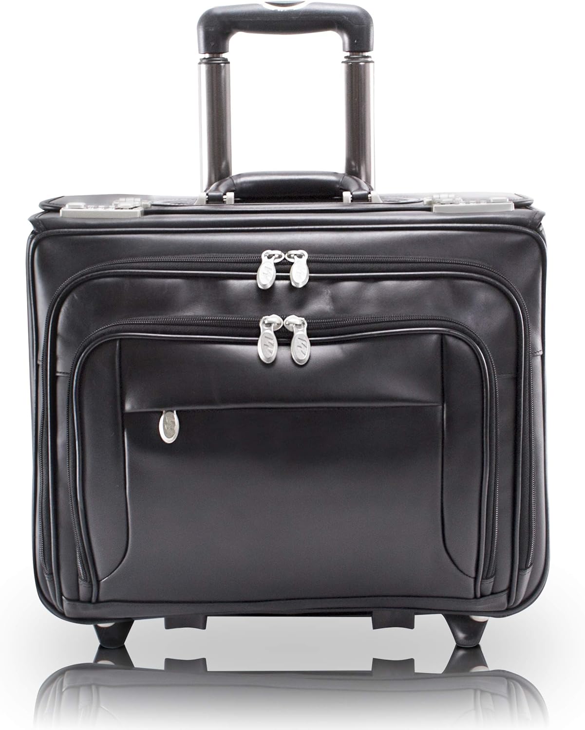 McKlein USA Sheridan 15.4' Leather Patented Detachable Wheeled Catalog Briefcase