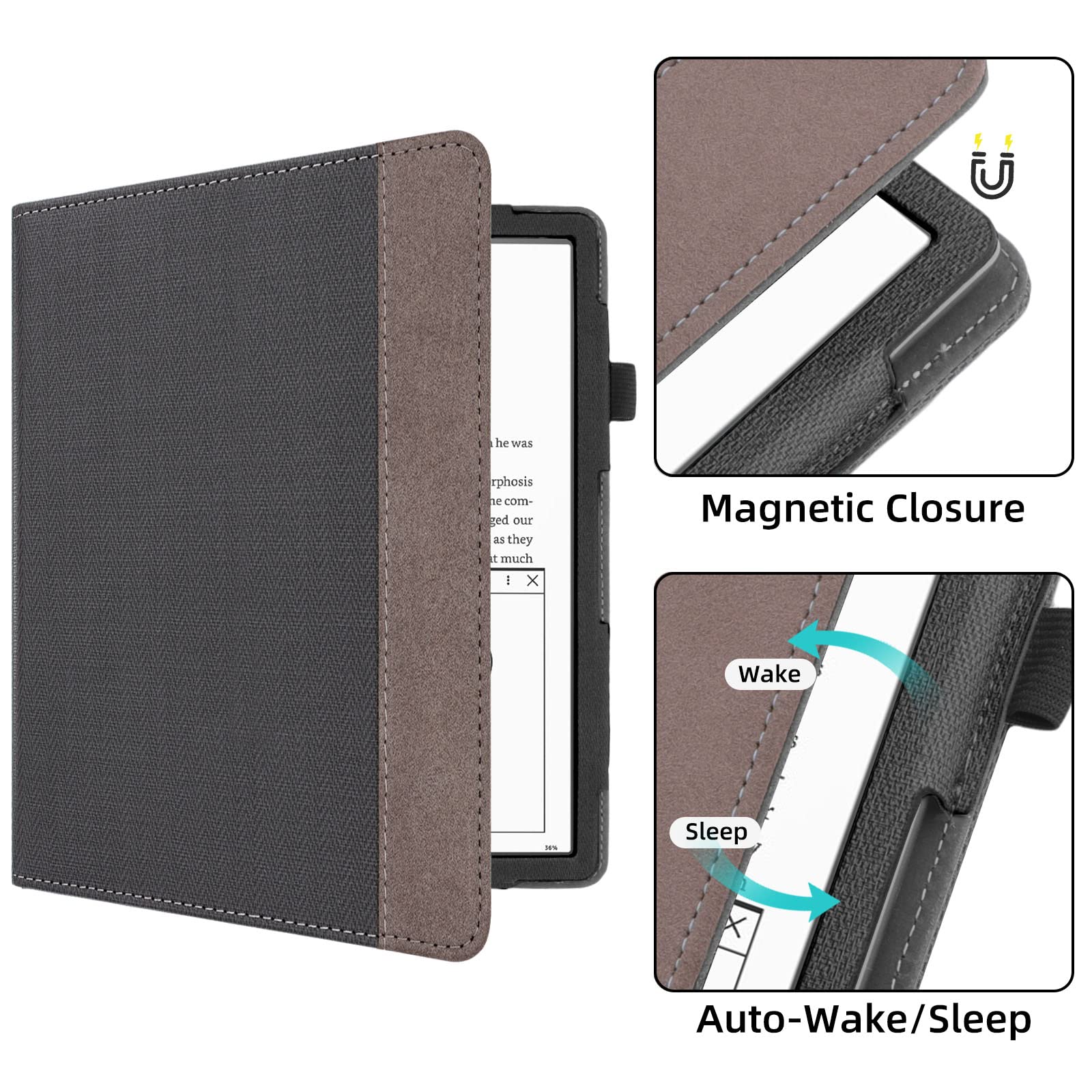Fintie Case For Kindle Scribe 10.2 Inch Tablet(2022 Released)- Premium PU Leather Stand Cover Auto Sleep/Wake With Card Slot And Pen Holder, Brown - View #9