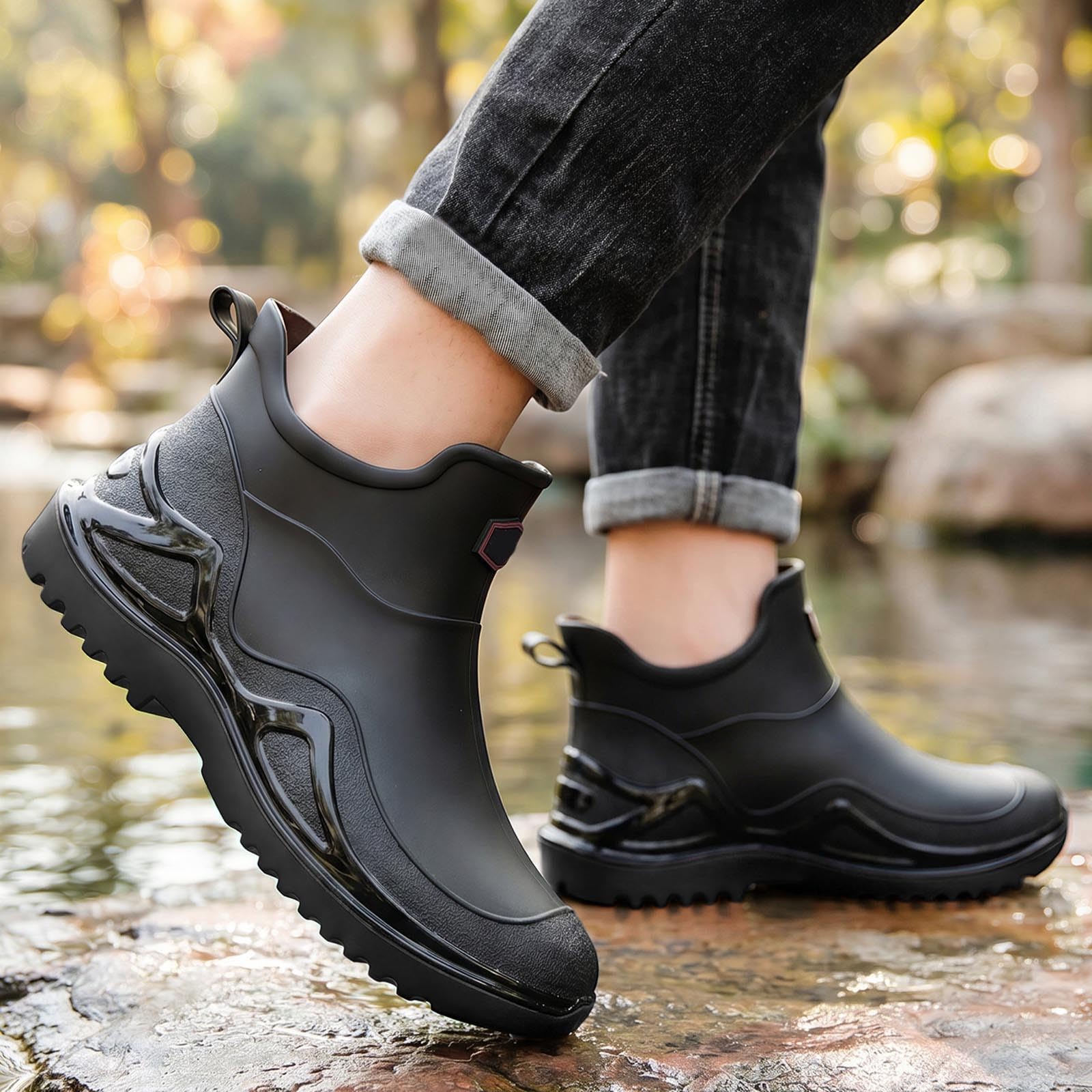 Gartenschuhe Winter Herren Gummistiefel Garten Damen Freizeit Gummischuhe Erwachsene Arbeit Regenstiefel Leicht Stiefeletten Wasserdicht