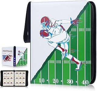 9 Pocket 900 Football Card Binder Ideashop Football Card Holder with 50 Removable Sleeves, Card Collection Binder for Football Cards Trading Cards Sports Cards for Boys Girls